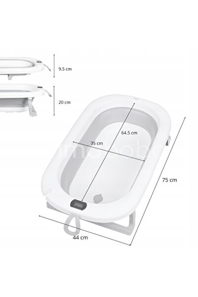 Primabobo Cadita pliabila cu suport, Primabobo, Milo, Cu sezlong de baie, Cu termometru electronic, Cu dop de
