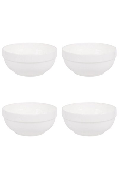 Vervo.ro pentru minți curioase Set of 4 bowls, 4 pieces, 1.2 l, Porcelain, White