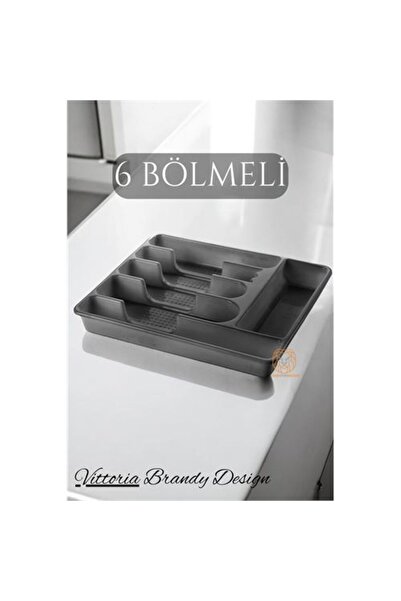 Skygo ModaCar Çekmece İçi Kaşıklık Kepçelik 6 Gözlü GRİ