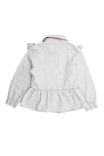 Ozmoz By Mukadder Özden Ruffled Beige Winter Girl's Shirt