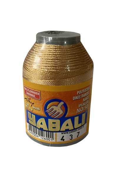 Yabalı Polyester Dikiş Dantel Nakış İpi 437 Bal Rengi 20 Gram 6 Kat No: 50