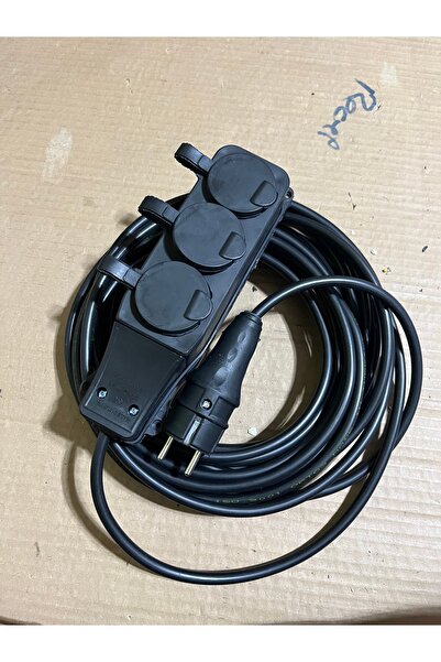 VİP AY VİP AYDINLATMA / 30 Metre 3x2.5 Siyah Kablo 3 Lü Priz Monofaze Seyyar ...