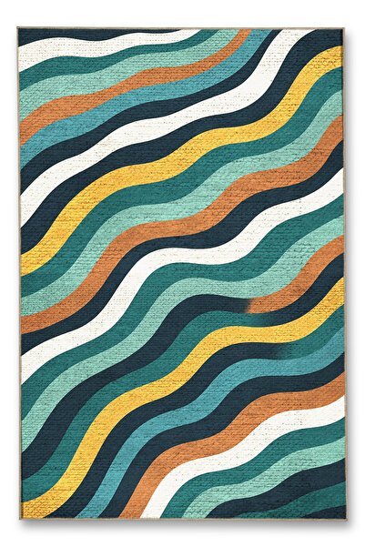 Rugs Modern Halı MOSSO Πολύχρωμο Κυματιστό Σχέδιο Υφαντή Βάση Vintage Διακοσμ...