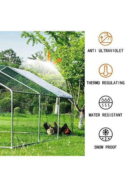 DacEnergy Chicken coop, galvanized metal frame, hexagonal wire protective mesh ...