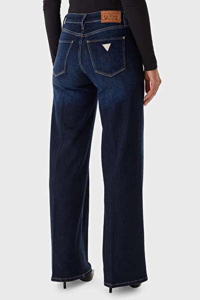 Guess Sexy Pamuk ve Kaşmir Karışımlı Wide Leg Bol Paça Jeans W5BA96D4U54 KOT PANTOLON W5BA96 D