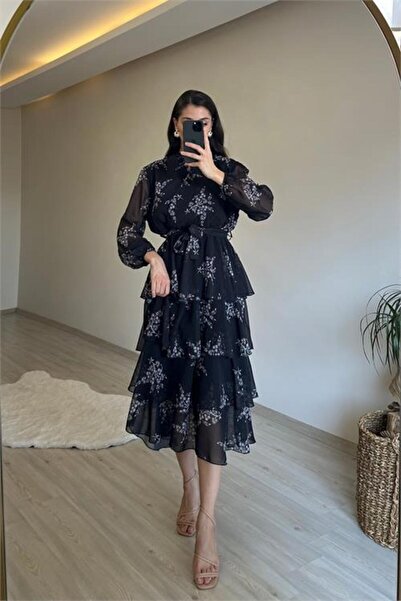 Dipmoda Rochie de damă cu cu model straturi DPNM014