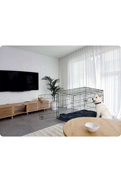 DacEnergy Cusca pentru caini , otel vopsit cu pulbere, tava detasabila din plastic, 2 intrari