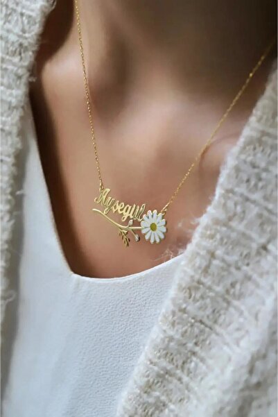 GWOMA Kadın Gümüş Kolye - Ayşegül Yazılı Papatya Isim • Işıklı Kutuda • Sevgiliye • Eşe • Anneye