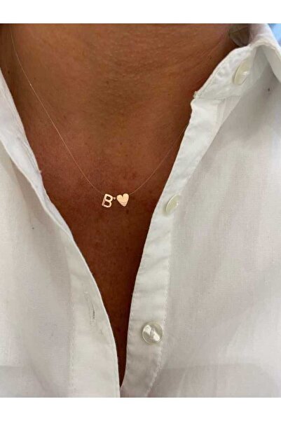 GWOMA Kişiye Özel B Harfli V Kalpli 925 Ayar Gümüş Sevgiliye,anneye,eşe,arkad...