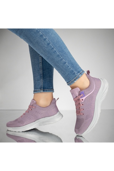 Modlet.ro Γυναικεία μοβ παπούτσια με κορδόνια και παχιά σόλα MOD13220