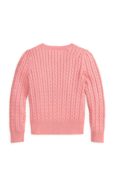 Polo Ralph Lauren Pembe Örgü Dokulu Kız Çocuk Hırka