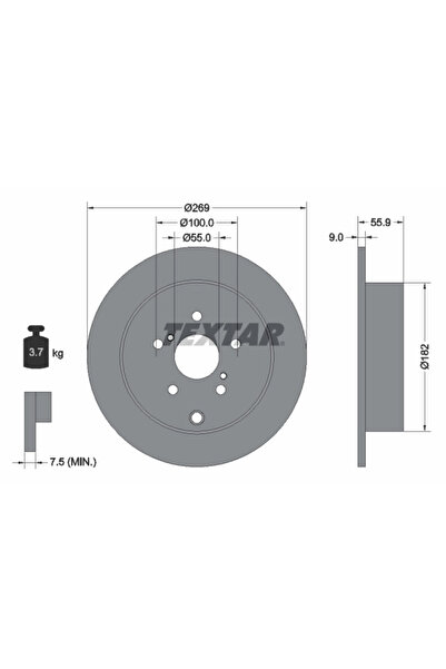 TEXTAR Disc Frana Pontiac Vibe Scion Tc Cupe