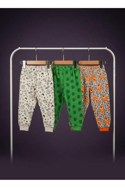 Jasminya 3 Lü Erkek Bebek 1 Yaş Pijama Altı (3 Lü Avantaj Paket)