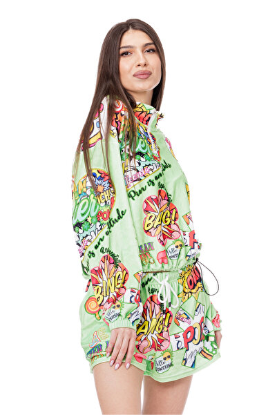 Pier Trening catifea verde print funny