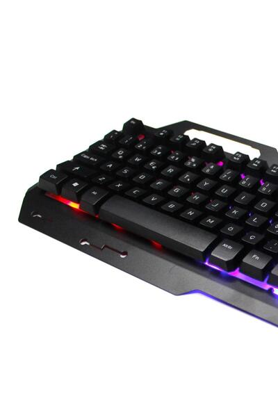 Techmaster V1 Rgb Işıklı Metal Yüzey Türkçe Q Kablolu Gaming Klavye