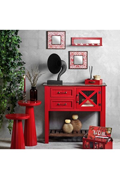 Orta Sofa Kırmızı dresuar yükseklik 90 cm