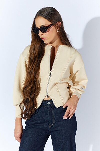 TENA Γυναικείο φούτερ με φερμουάρ με λεπτομέρεια από τρεις κλωστές