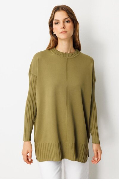 accort Ribana Detaylı Triko Tunik-Y.YEŞİLİ