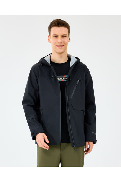 SKECHERS M Coated Jacket Erkek Siyah Mont S2520134-3817