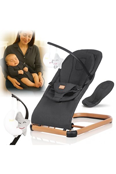 Primabobo Baby rocking chair, Primabobo, 3 reclining positions, Graphite black, 55x45x65cm