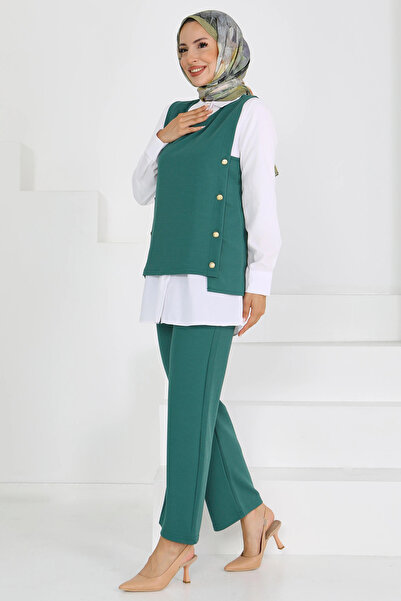 Butik Minakai Düğmeli Süveter Pantolon Takım