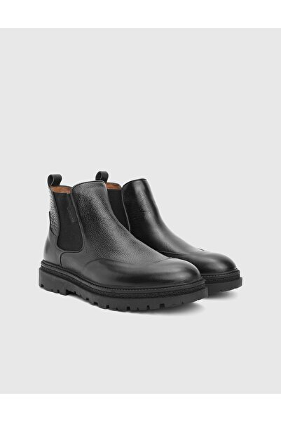 İLVİ Gelson Genuine Leather Black Men's Boots