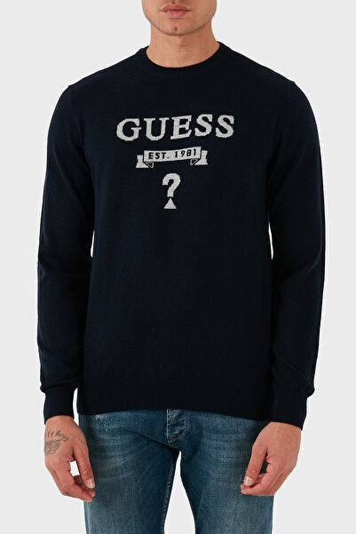 Guess Hammond Logo İşlemeli Yün Karışımlı Regular Fit Kazak M5YR00Z0122 Erkek KAZAK M5YR00 Z0122 G7V