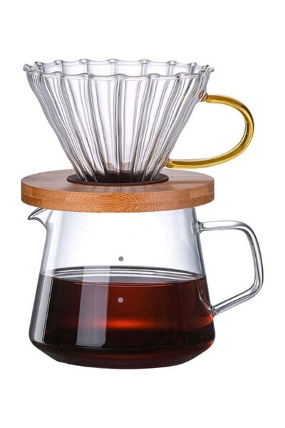 DOMEET Pour Over Coffee Maker 600ml Borosilicate Glass Drip Coffee Maker Pour Over Set Coffee Dripper with