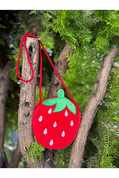 Axesoire NWC-030 Çilek Modelli Kırmızı Çocuk Çantası 15x18 cm