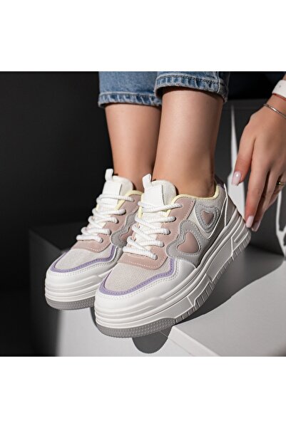 Modlet.ro Sneakerși de damă albi, gri și roz MOD11670