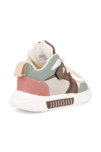 Nstil Unisex Children's Beige Sports Shoes Orthopedic Lace-Up Velcro Non-Slip Sole Walking Sneaker 537