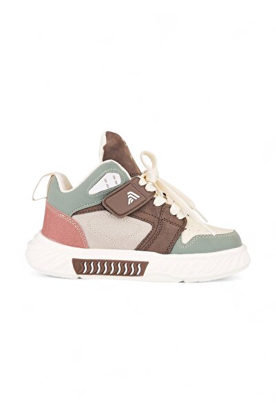 Nstil Unisex Children's Beige Sports Shoes Orthopedic Lace-Up Velcro Non-Slip Sole Walking Sneaker 537