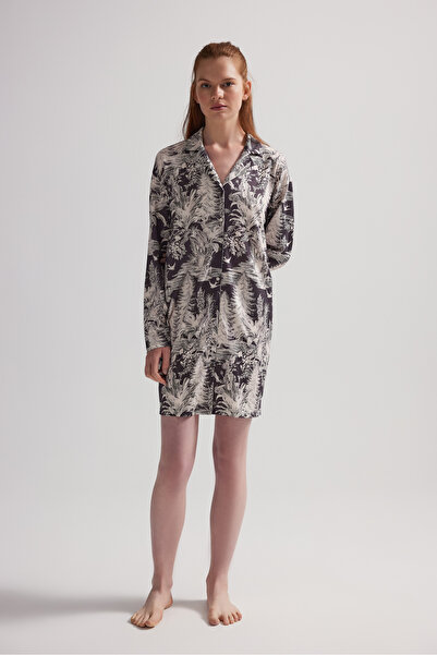 Hays Kadın Viskon Uzun Kollu Gömlek Gecelik