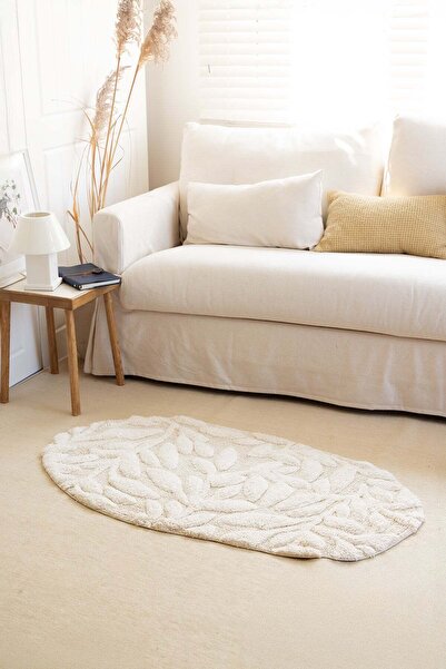 İrya Allesi Tekli Banyo Paspası %100 Pamuk 65x115 Ekru