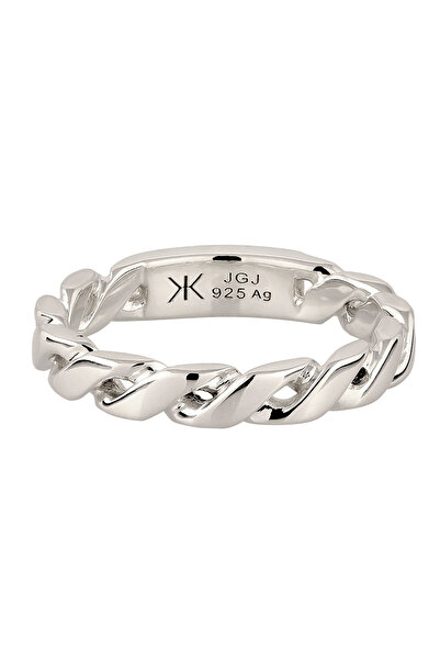 KUZZOI Pánský prsten s krouceným prstenem ze sterlingového stříbra 925