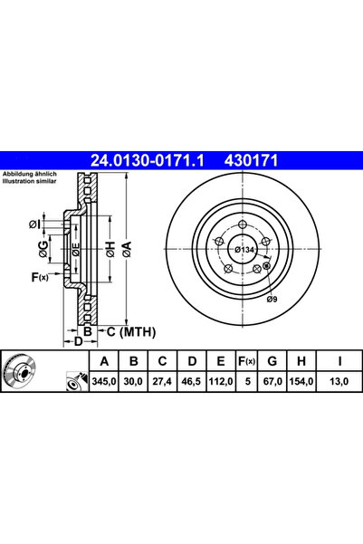 Ate Disc Frana Mercedes-Benz C-Class/Clk