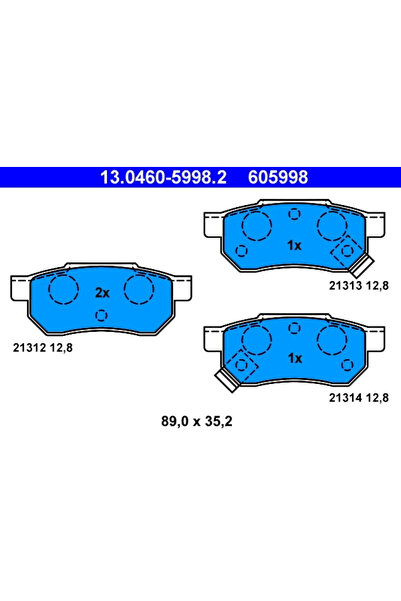 Ate Set Placute Frana Frana Disc Honda Accord 3/Civic 4/Civic 5 Rover 200 2/2...