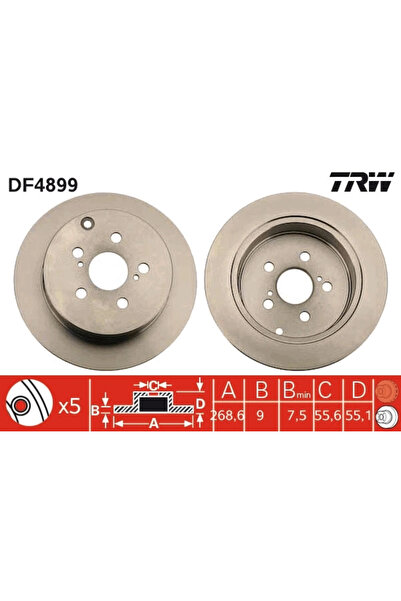 TRW Disc Frana Toyota Caldina/Celica Cupe/Matrix Toyota (Faw) Prius