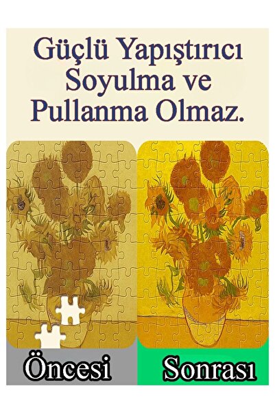 Artlantis Puzzle Yapıştırıcı 70 ml 4 Adet ve Yassı Patpat Sünger Fırça Seti 3 lü Monalisa Yapboz Pazıl Yapıştı