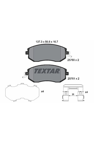 TEXTAR Комплект спирачни накладки за дискови спирачки Scion FR-S Coupe Subaru...