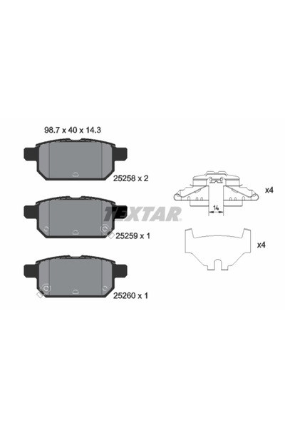 TEXTAR Set Placute Frana Frana Disc Suzuki Baleno/Ciaz/Swift 4 Suzuki (Changa...