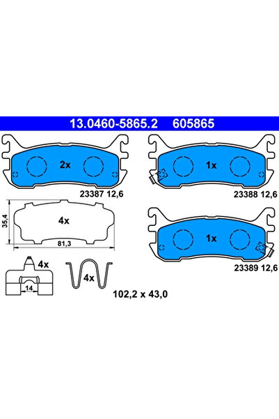 Ate Set Placute Frana Frana Disc Mazda 323 F 5/Mx-5 1/Mx-5 2