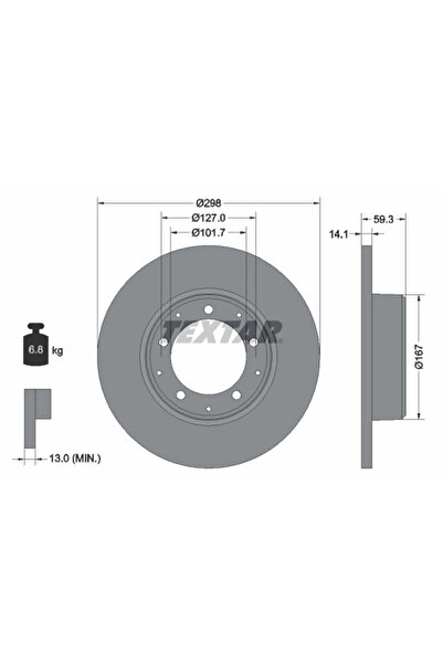 TEXTAR Дискови спирачки Land Rover Defender