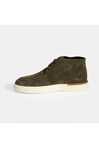 Desa Men's Green Lace-Up Suede Boots