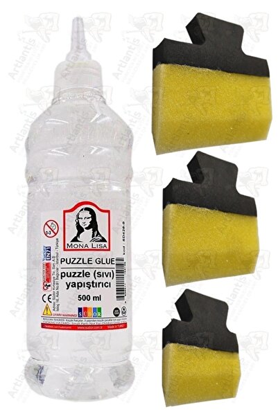 Artlantis Puzzle Yapıştırıcı 500 ml 1 Adet ve Yassı Patpat Sünger Fırça Seti ...