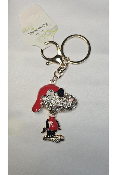 MAXBİ Snoopy Tasarımlı Taşlı Anahtarlık