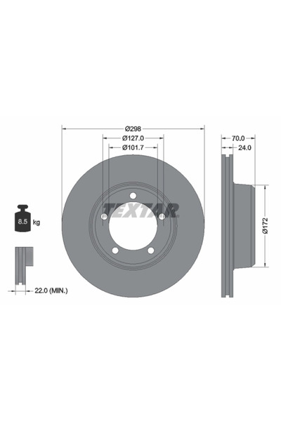 TEXTAR Дискови спирачки Land Rover Defender/Discovery 1/Range Rover 1