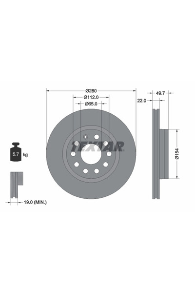 Krieger Set Discuri Frana Audi A3 Seat Altea/Leon 2003-2020