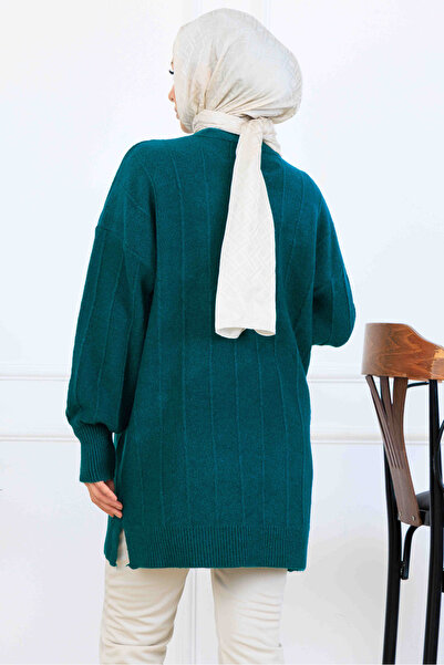 benguen Πλεκτό με σχέδιο Tunik K6003 Emerald Green