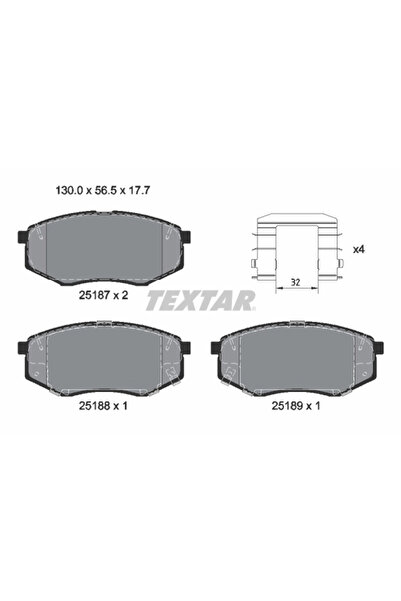 TEXTAR Set Placute Frana Frana Disc Hawtai Santa Fe Hyundai Sonata 6/Sonata 7...